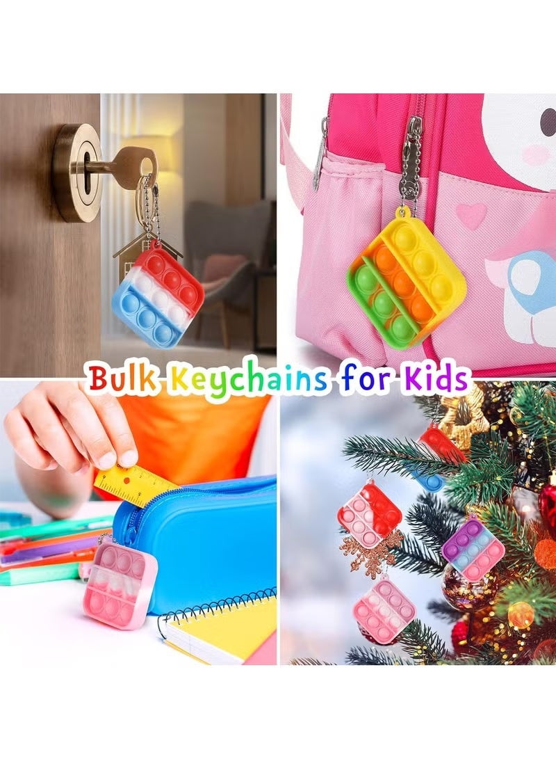 ColaBear 30 Pack Mini Pop Fidget Keychain, Kids Party Favors Fidget Toys Bulk, Its Birthday Party Favors for Kids 4+ Year Small Kid, Classroom Prizes Fidgets It Bubbles Poppers - Image 4